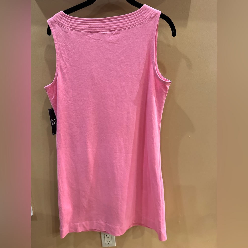 New York & Company Pink Sleeveless Dress Pullover Mini Cotton Size L :NWT - Picture 2 of 12